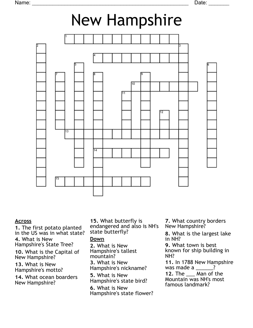 New Hampshire Crossword