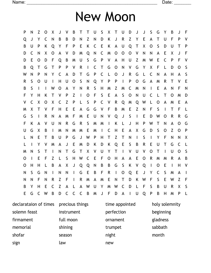 New Moon Word Search
