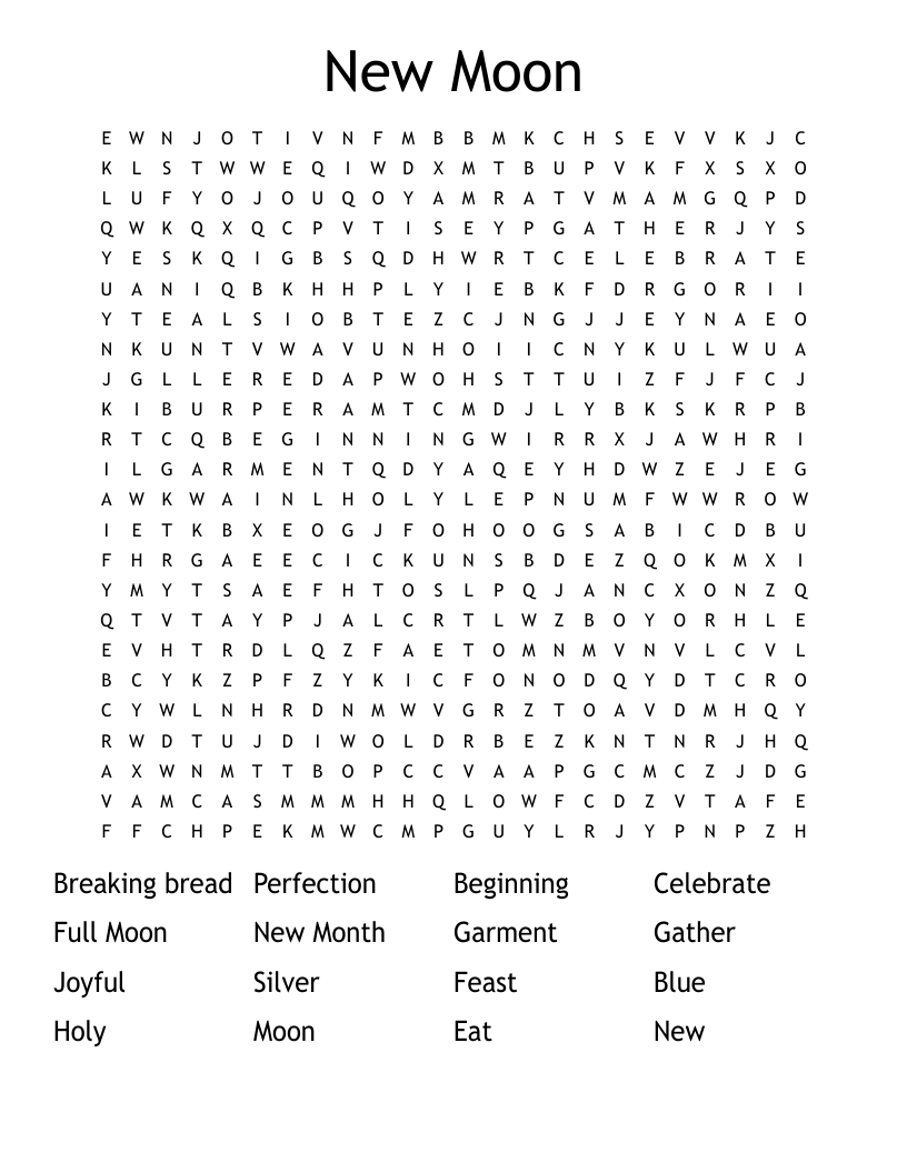 New Moon Word Search