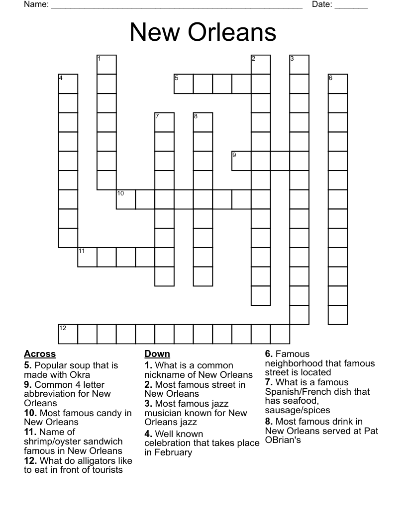 New Orleans Crossword
