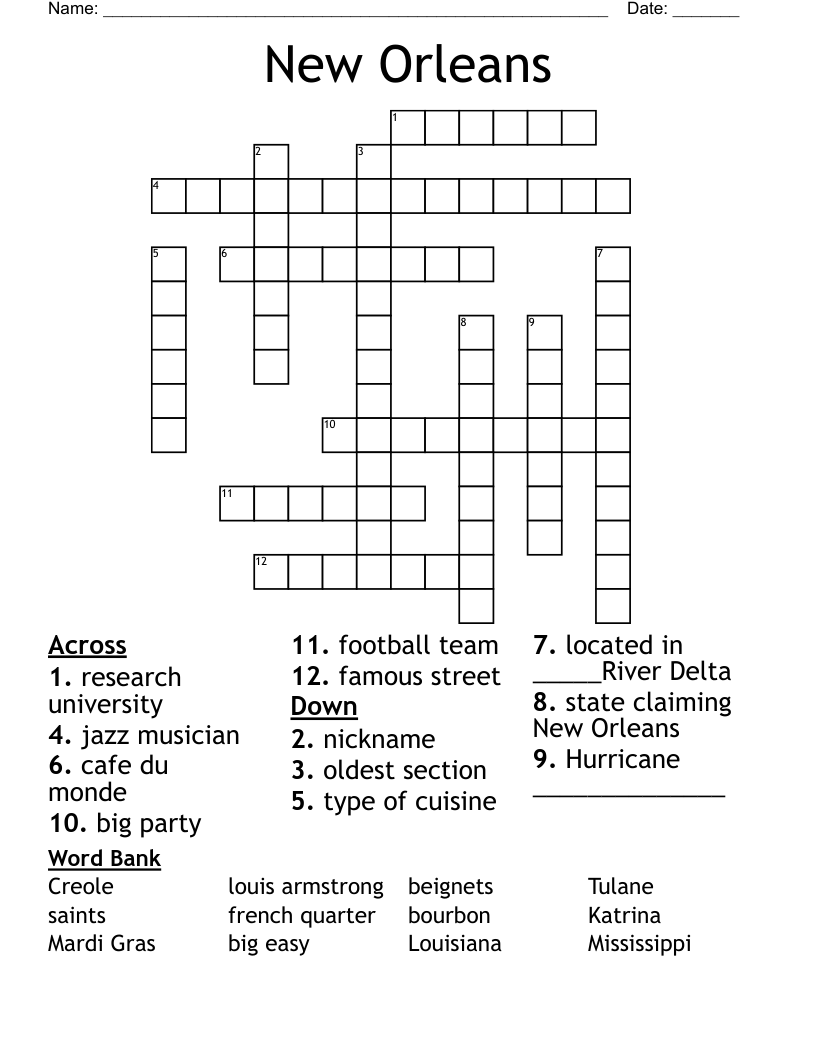 New Orleans Crossword