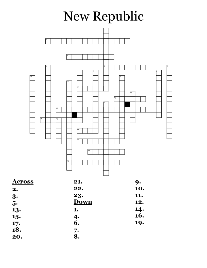 New Republic  Crossword