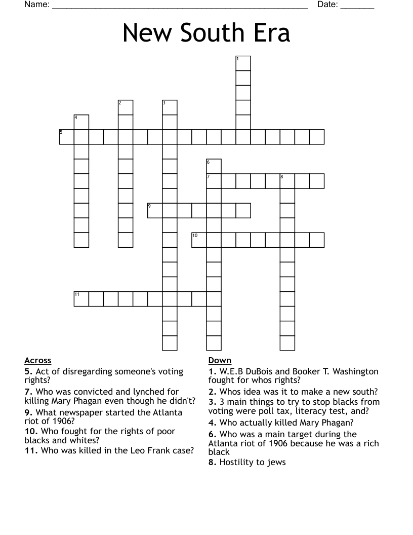 New South Era Crossword