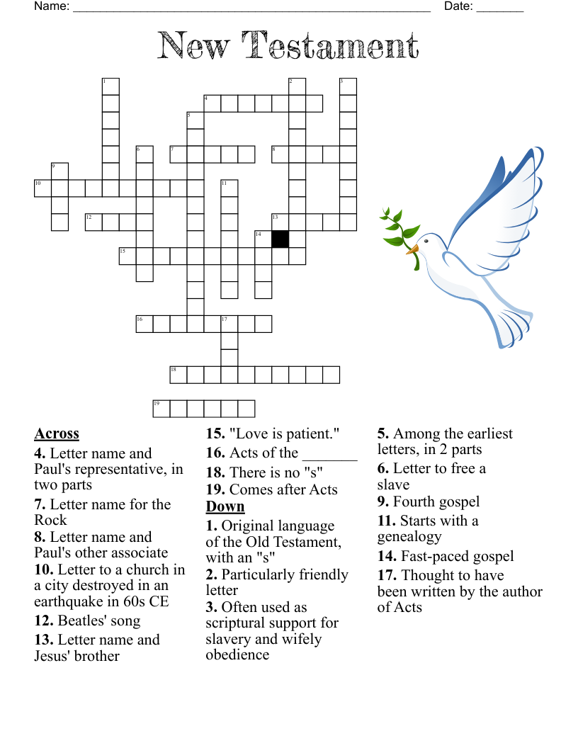 New Testament Crossword