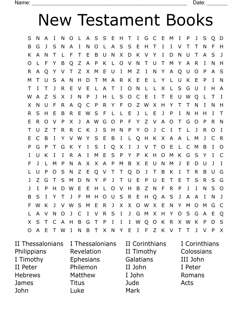 New Testament Books Word Search