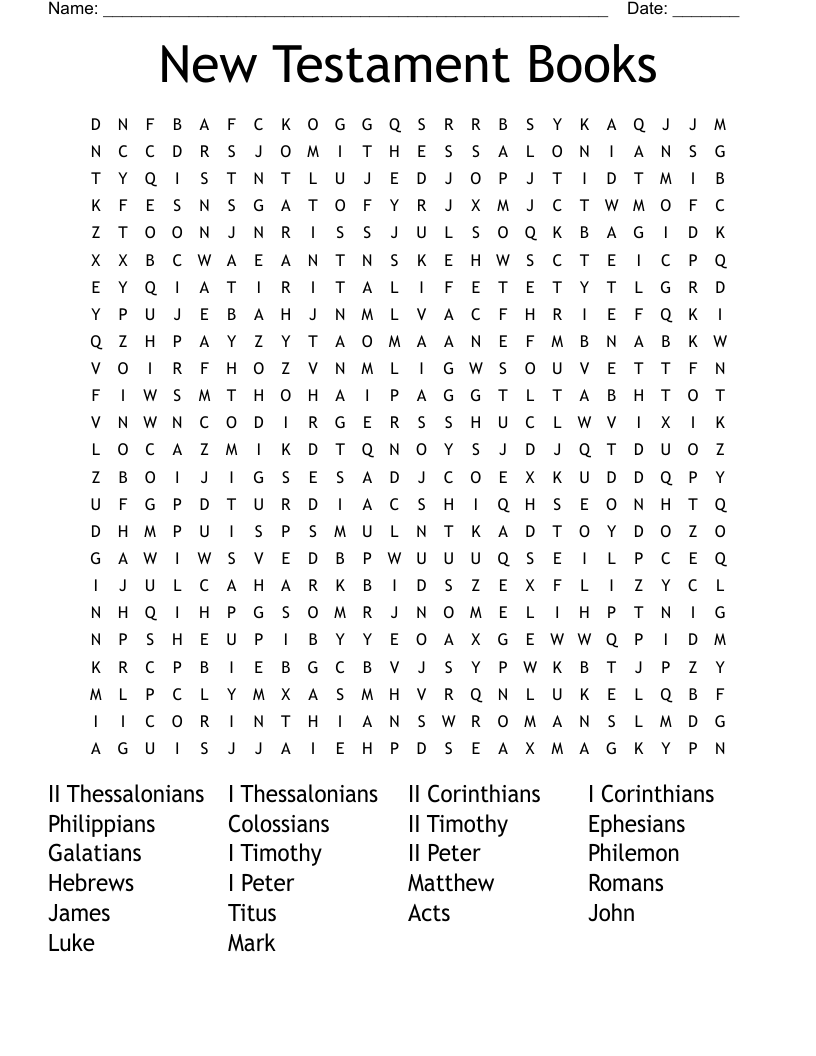 New Testament Books Word Search