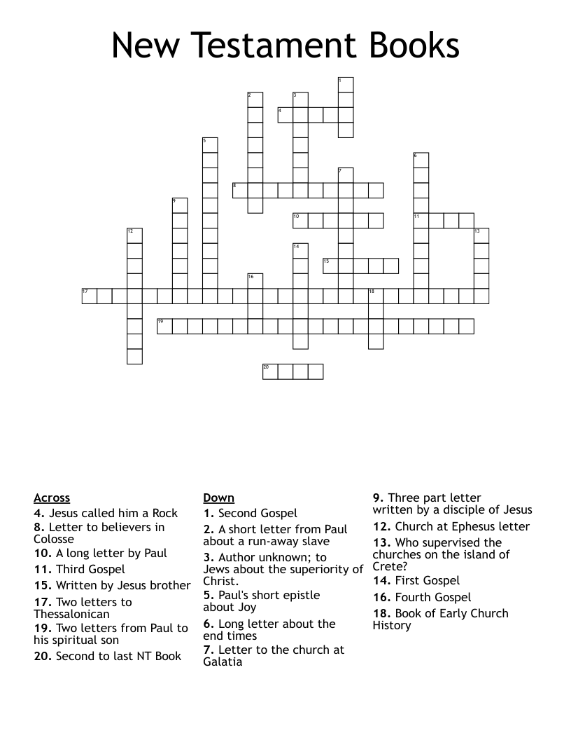 New Testament Books Crossword