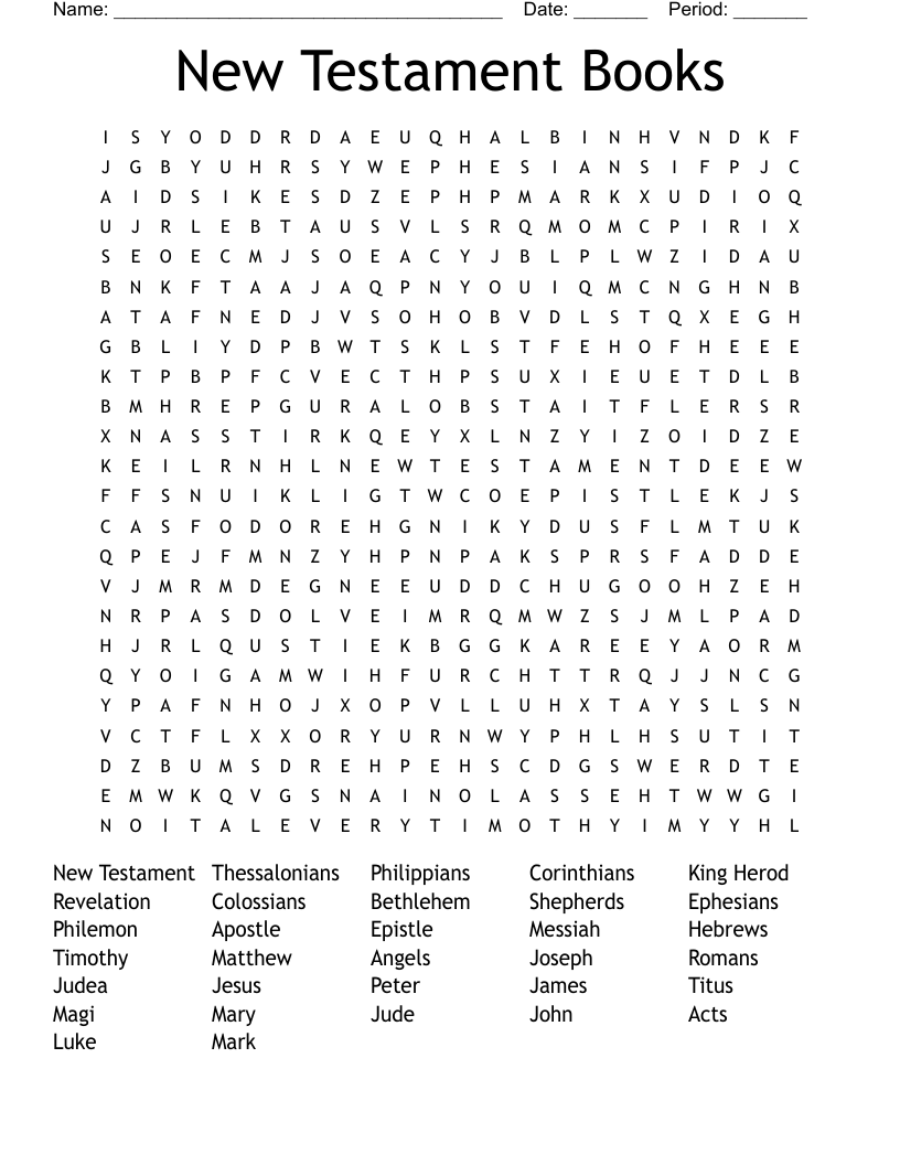 New Testament Books Word Search