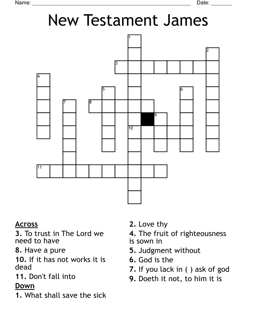 New Testament James Crossword