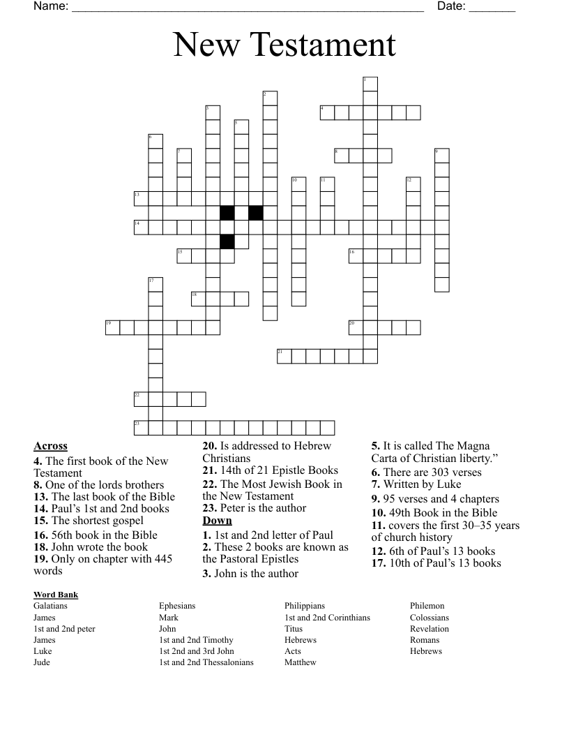 New Testament  Crossword