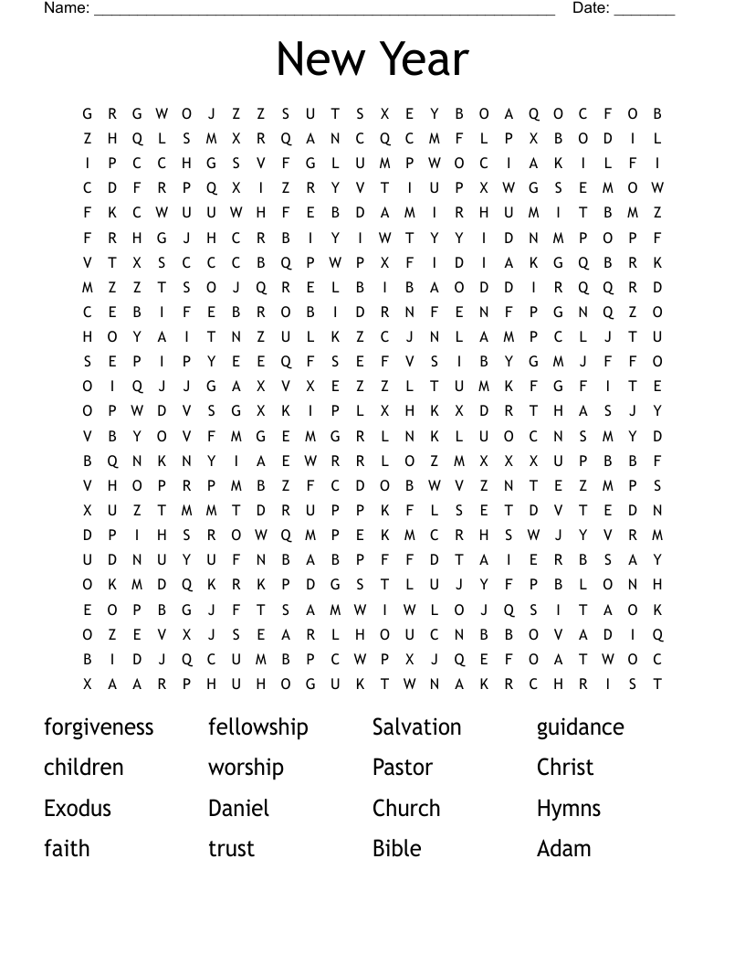 New Year Word Search