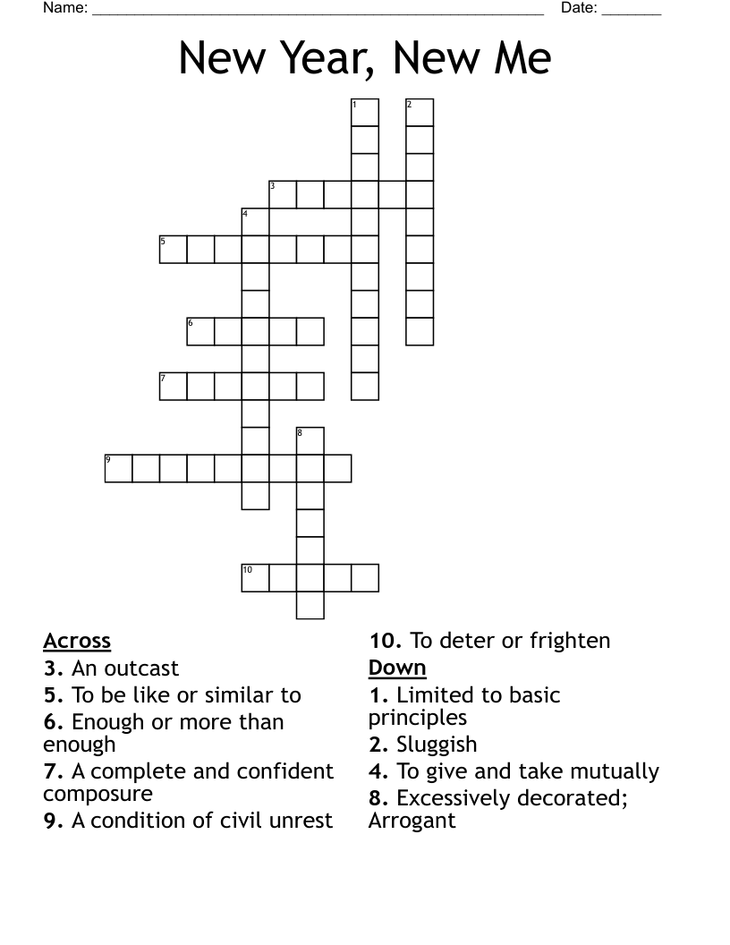 New Year, New Me Crossword