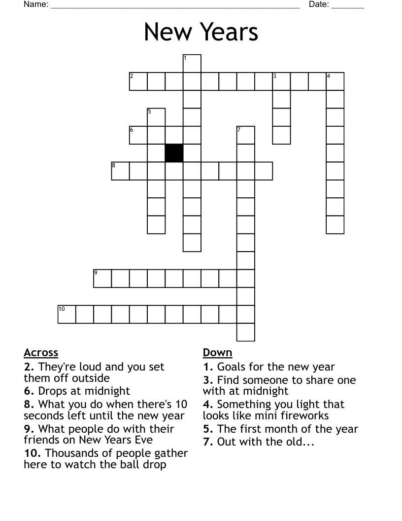 New Years Crossword
