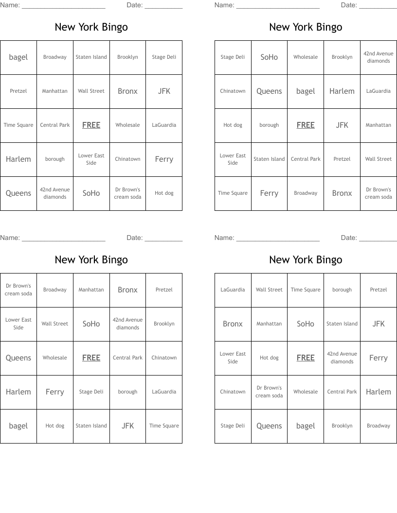New York Bingo