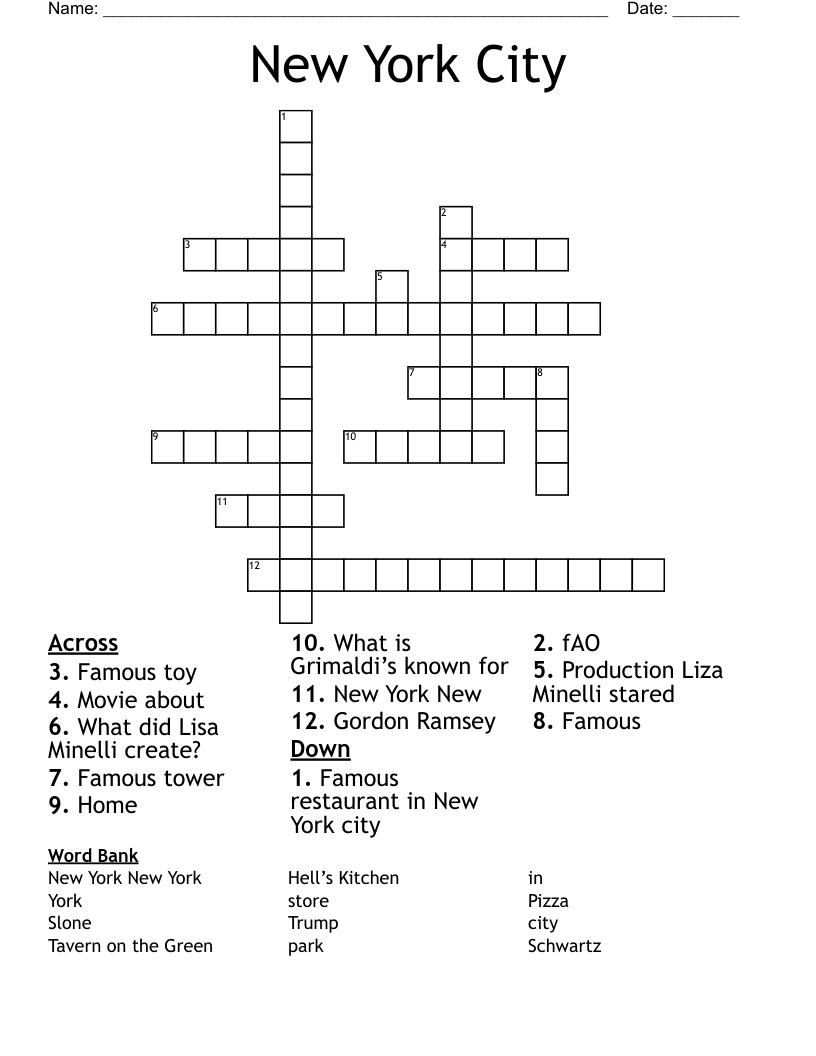 New York City Crossword