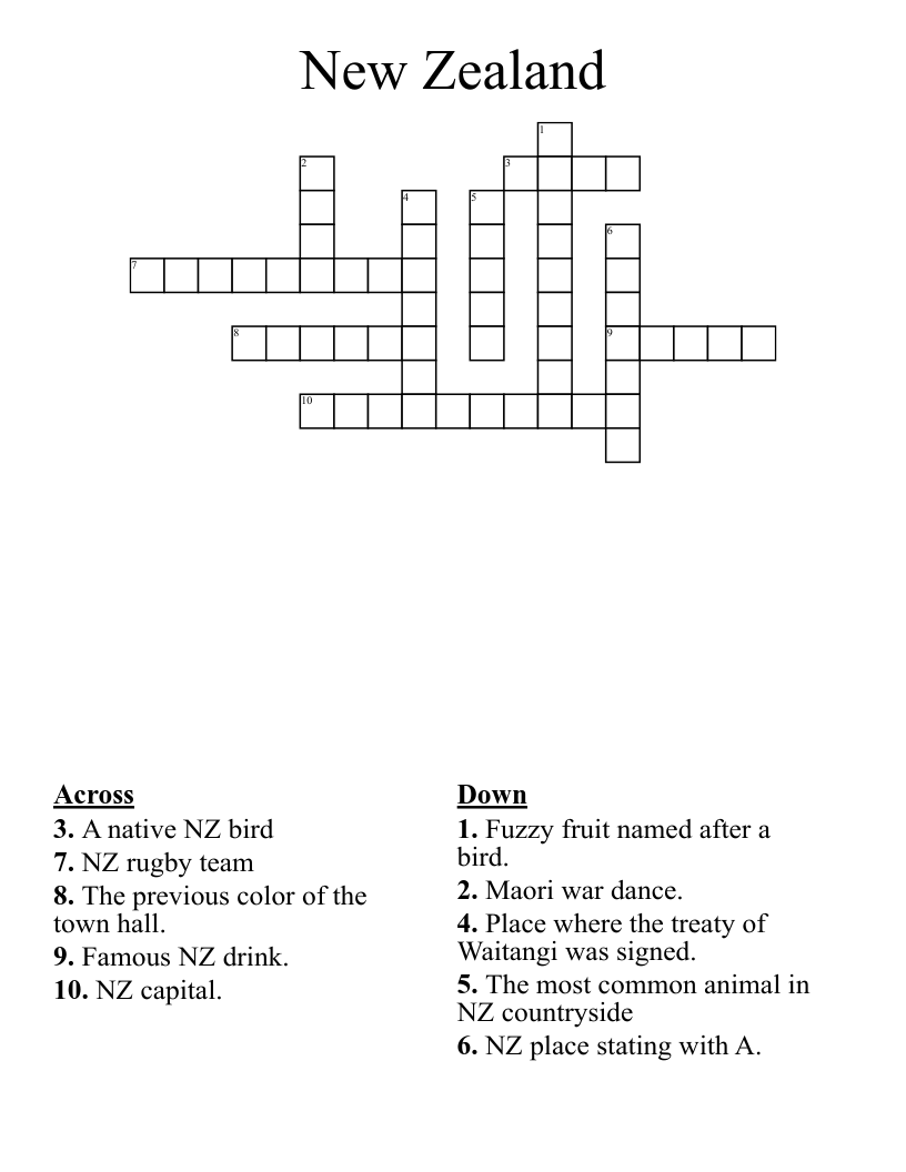 New Zealand Crossword