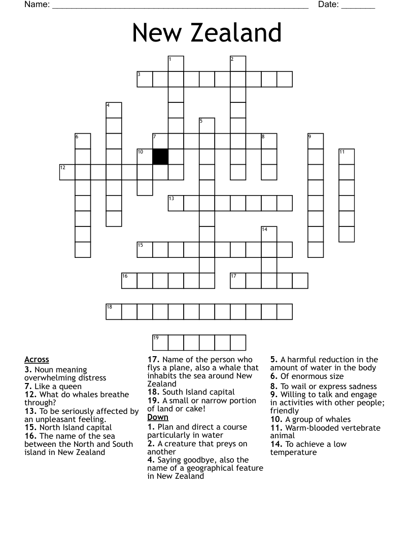 New Zealand Crossword