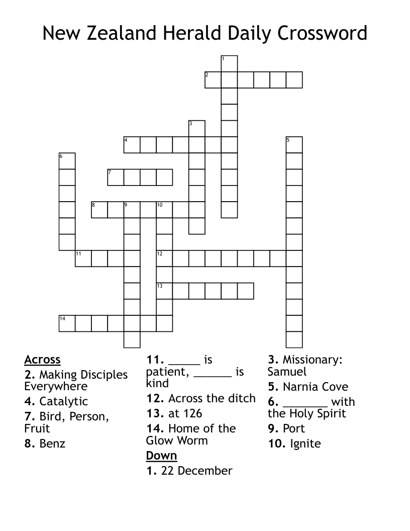 New Zealand Herald Daily Crossword