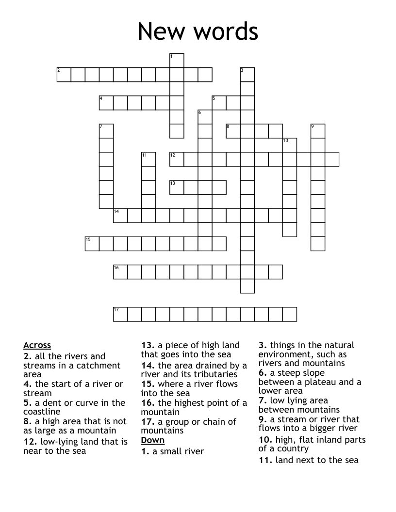 New words Crossword