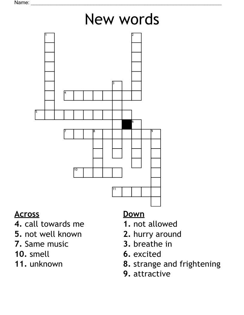 New words Crossword