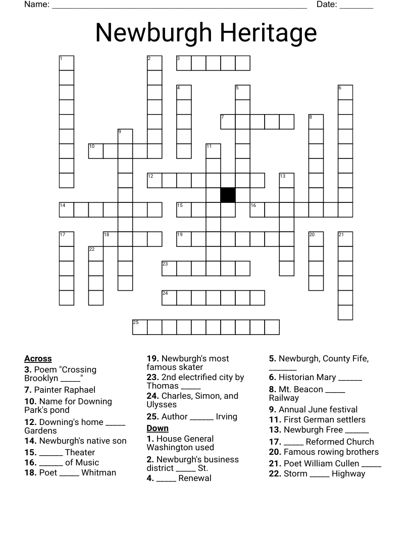 Newburgh Heritage Crossword