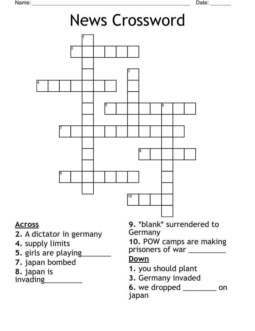 News Crossword