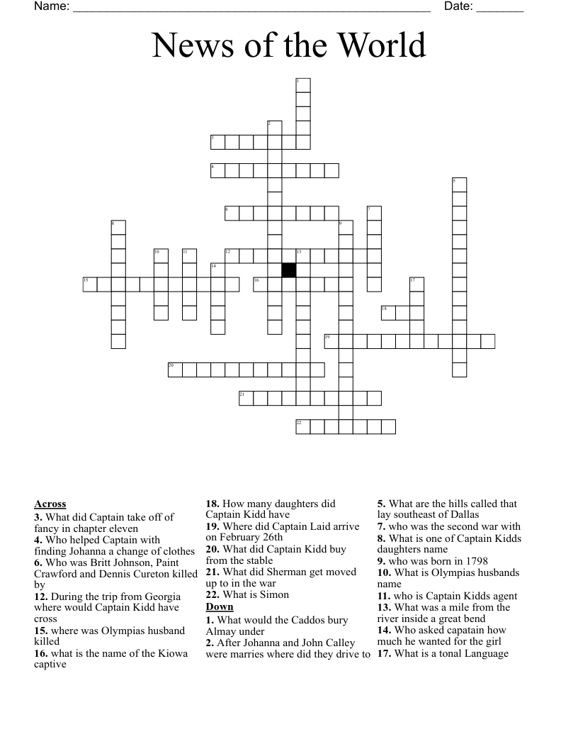 News of the World  Crossword