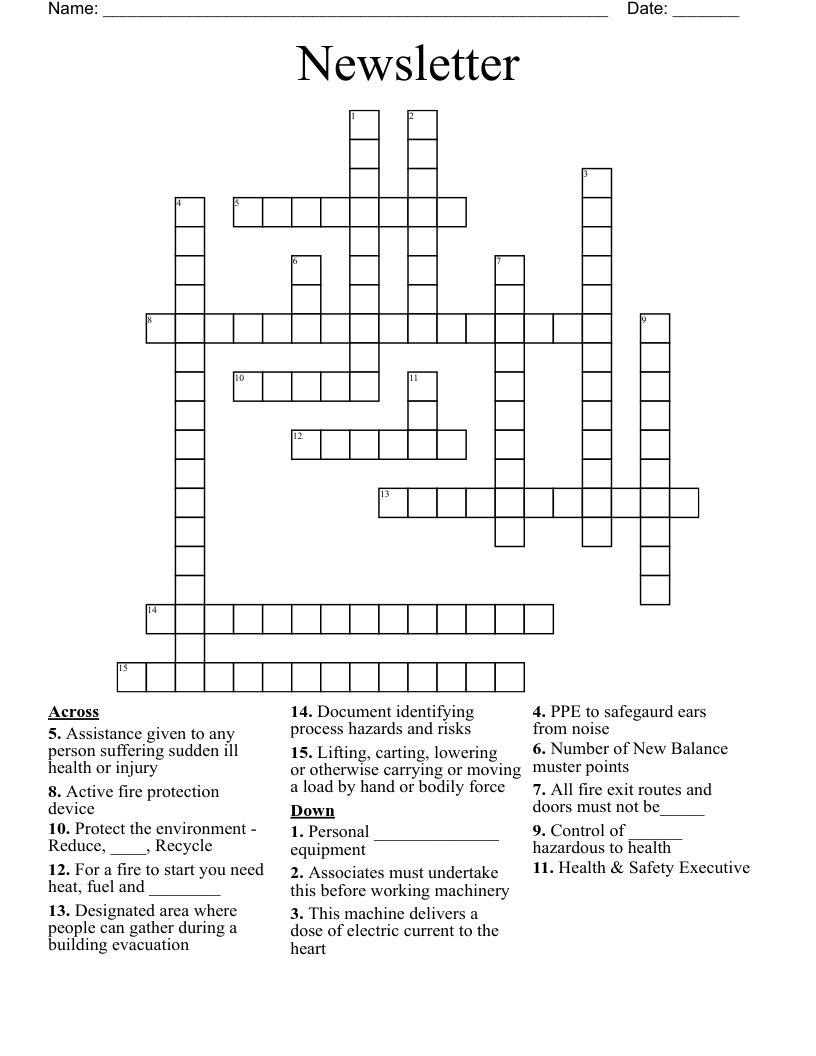 Newsletter Crossword
