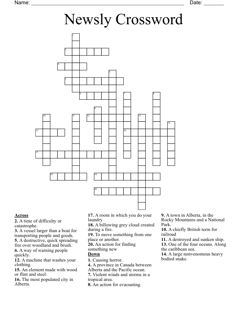 Newsly Crossword