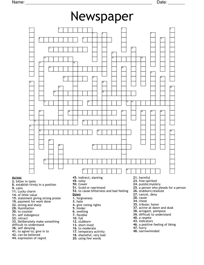 Newspaper Crossword