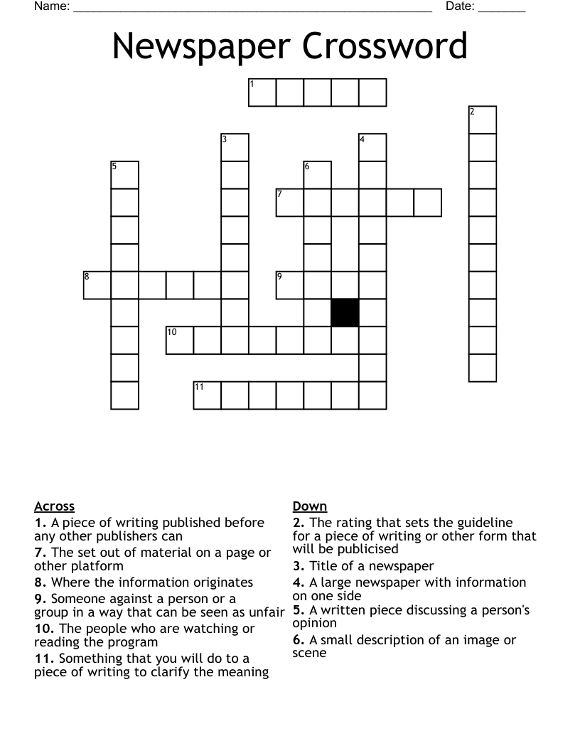 Newspaper Crossword