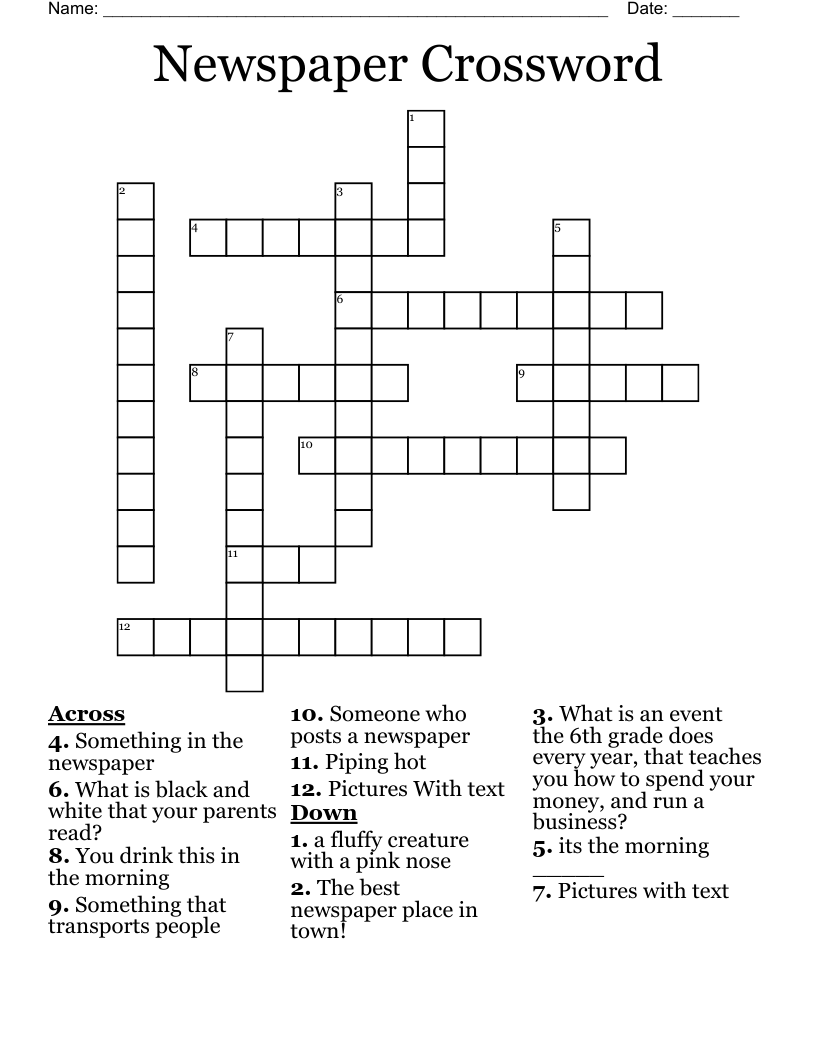 Newspaper Crossword