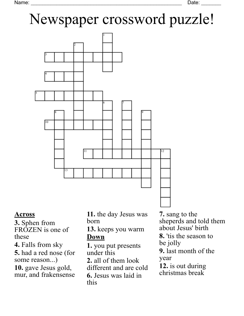 Newspaper crossword puzzle!