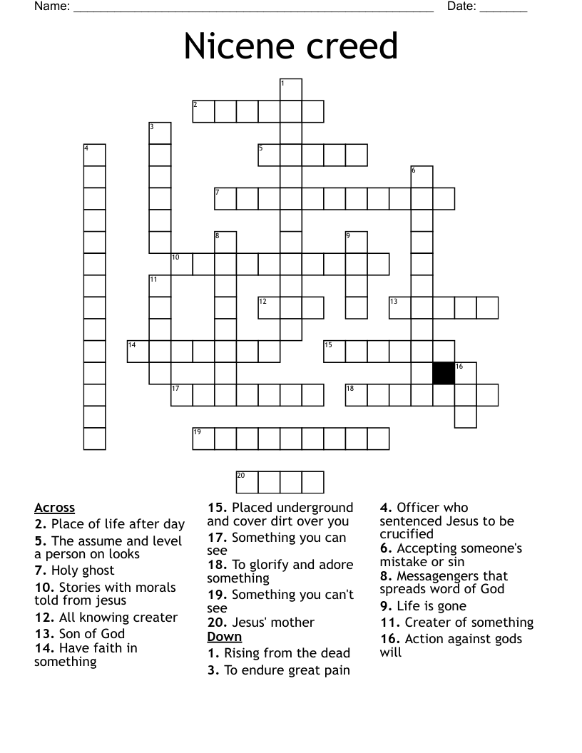 Nicene creed Crossword