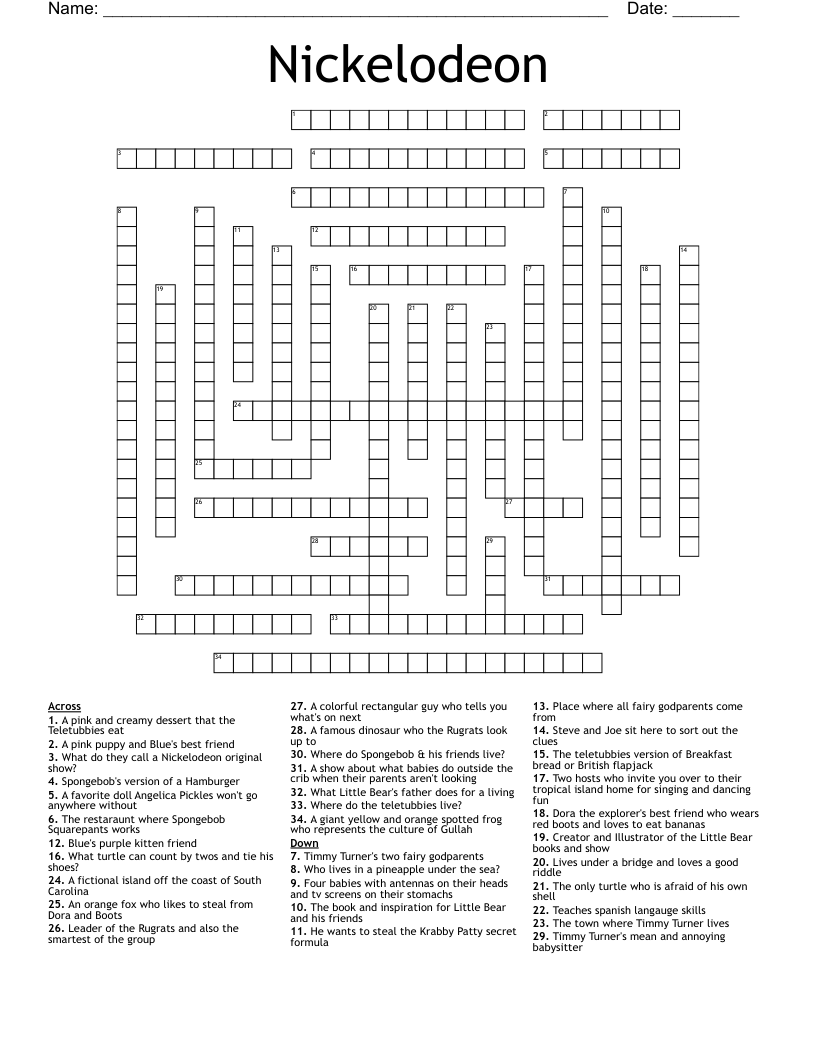 Nickelodeon  Crossword