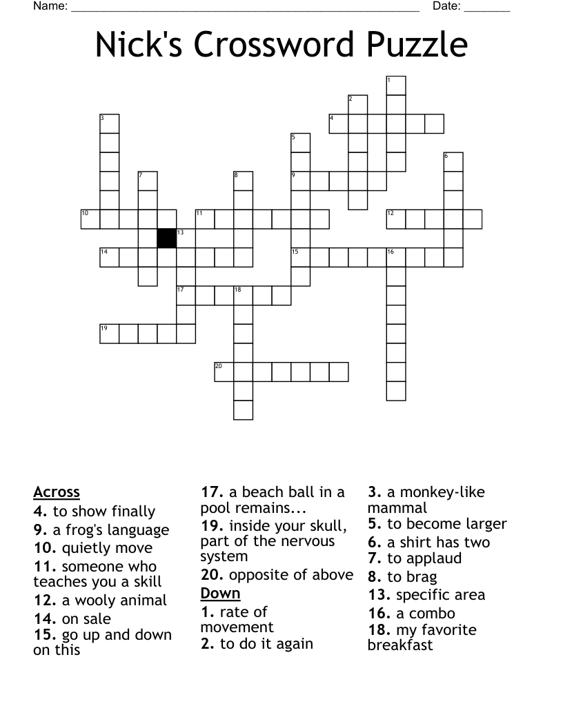 Nick's Crossword Puzzle