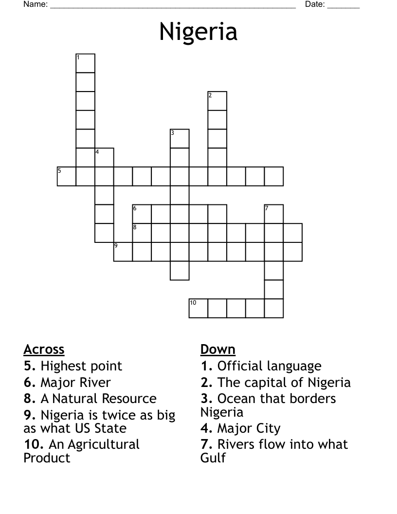 Nigeria Crossword