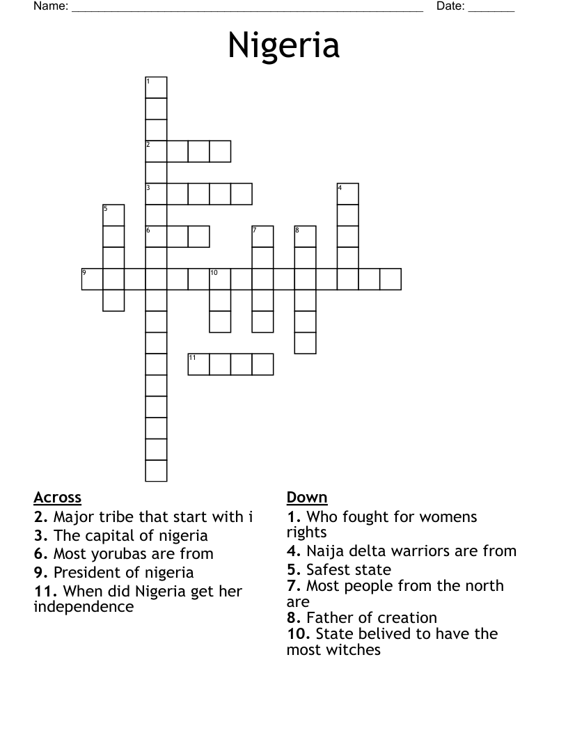 Nigeria Crossword
