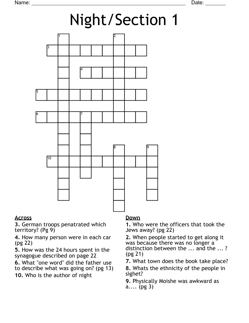 Night/Section 1 Crossword