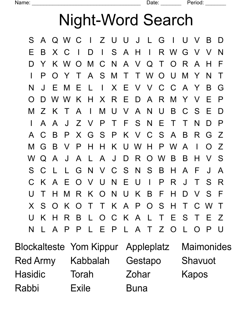 Night-Word Search