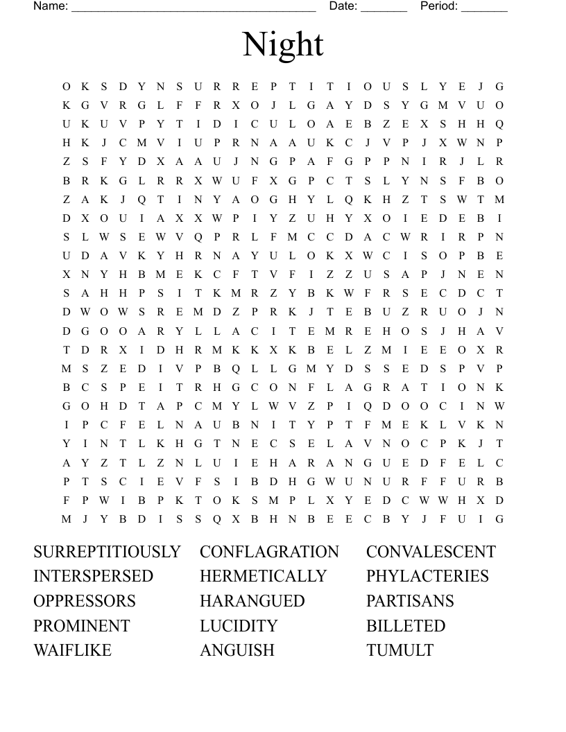 Night Word Search