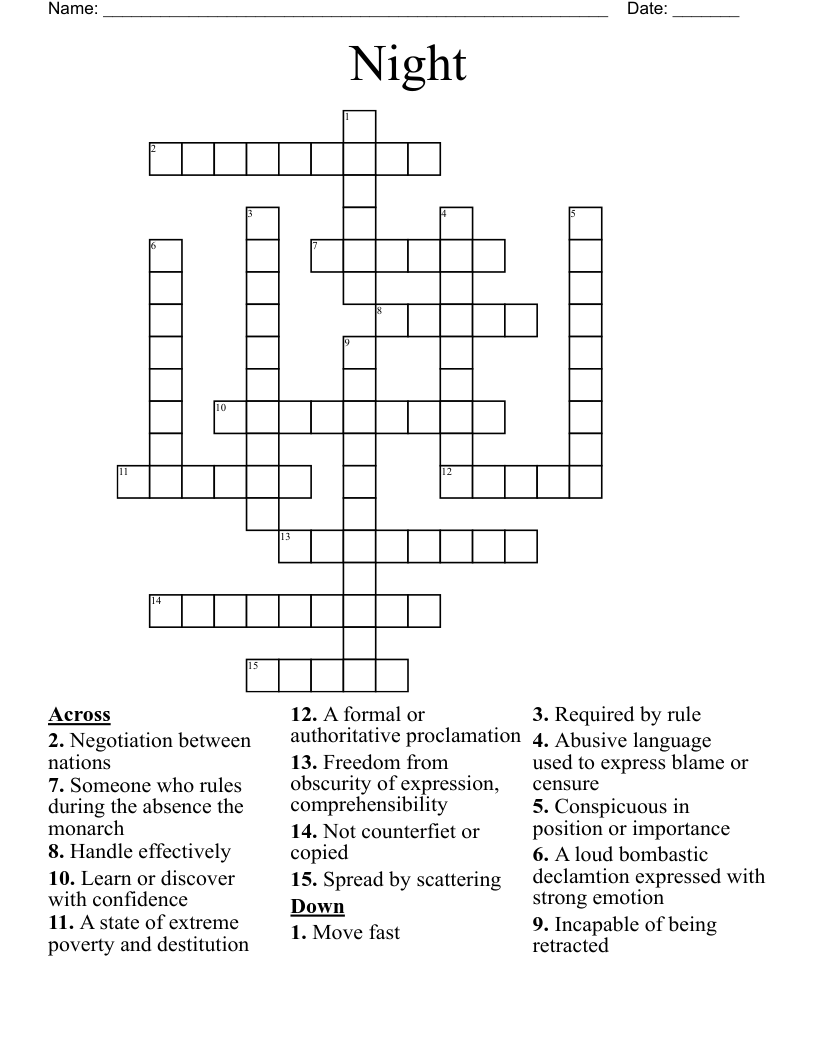 Night Crossword