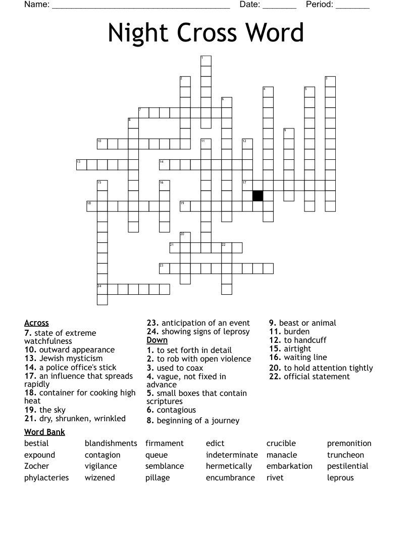 Night Cross Word