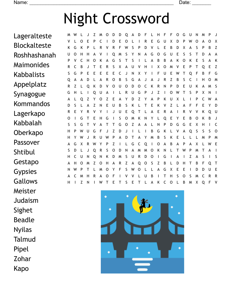 Night Crossword Word Search