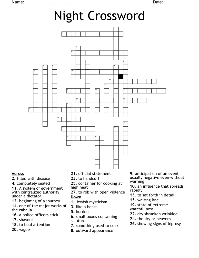 Night Crossword