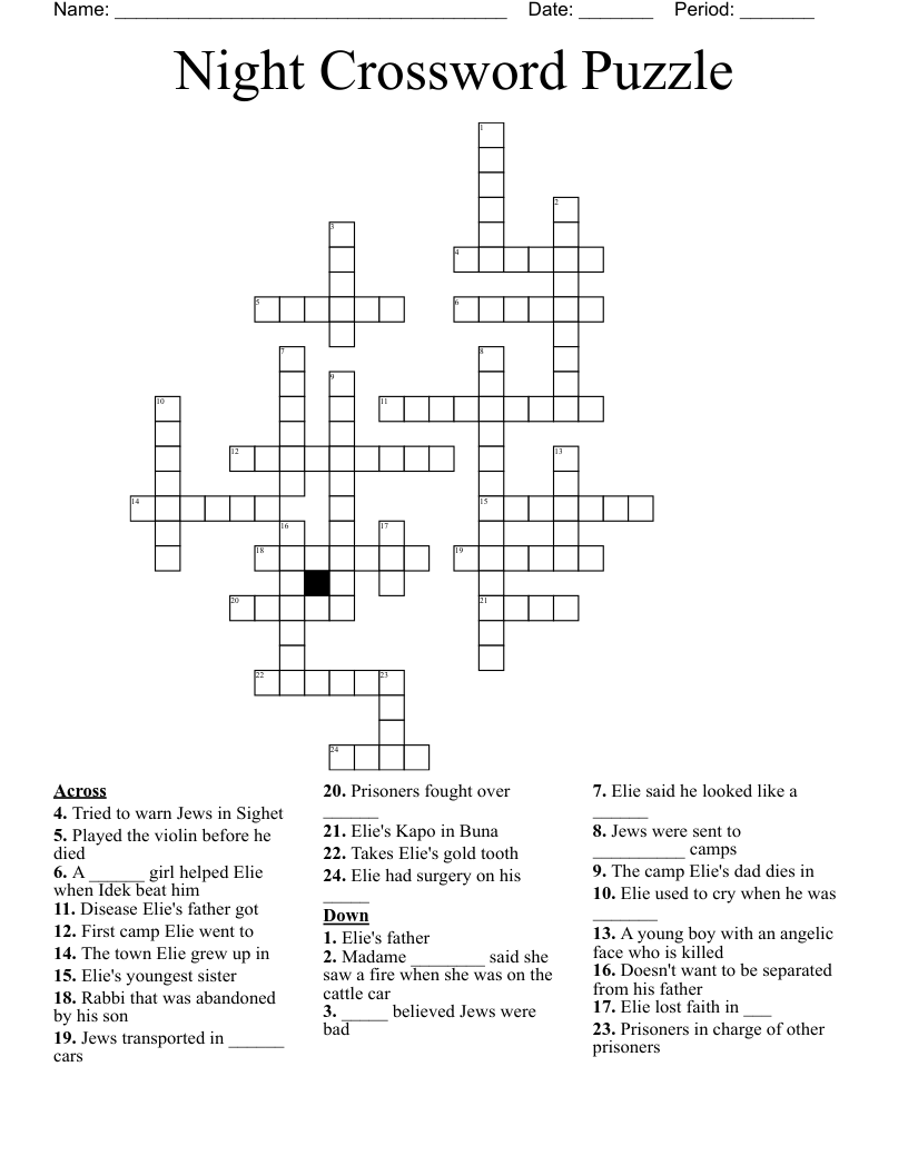 Night Crossword Puzzle