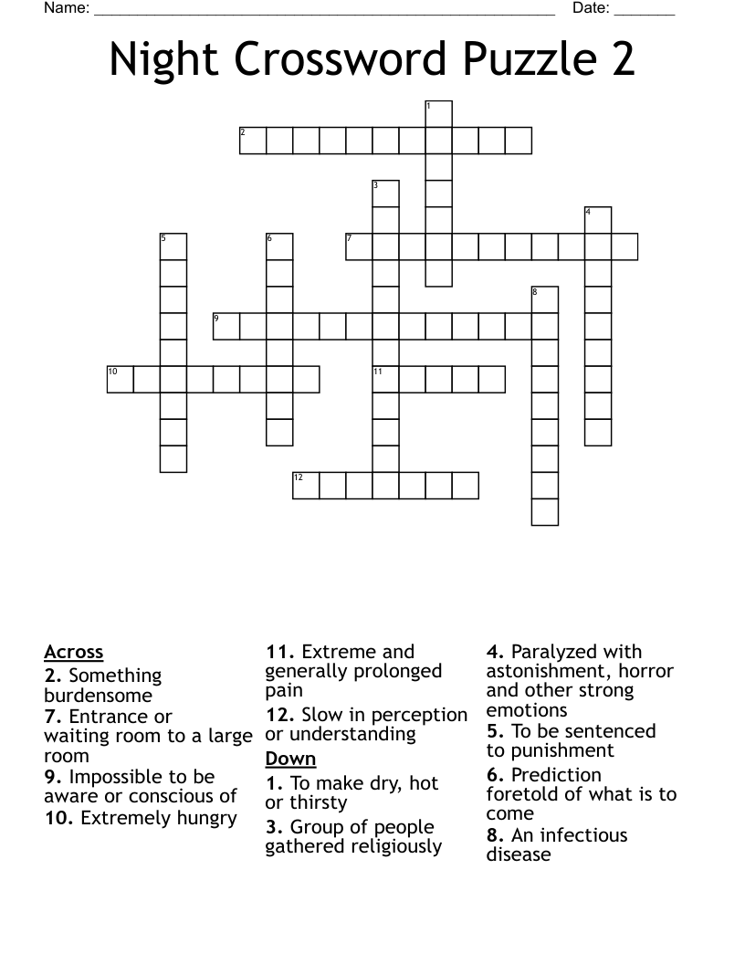 Night Crossword Puzzle 2