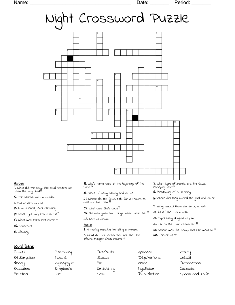 Night Crossword Puzzle 