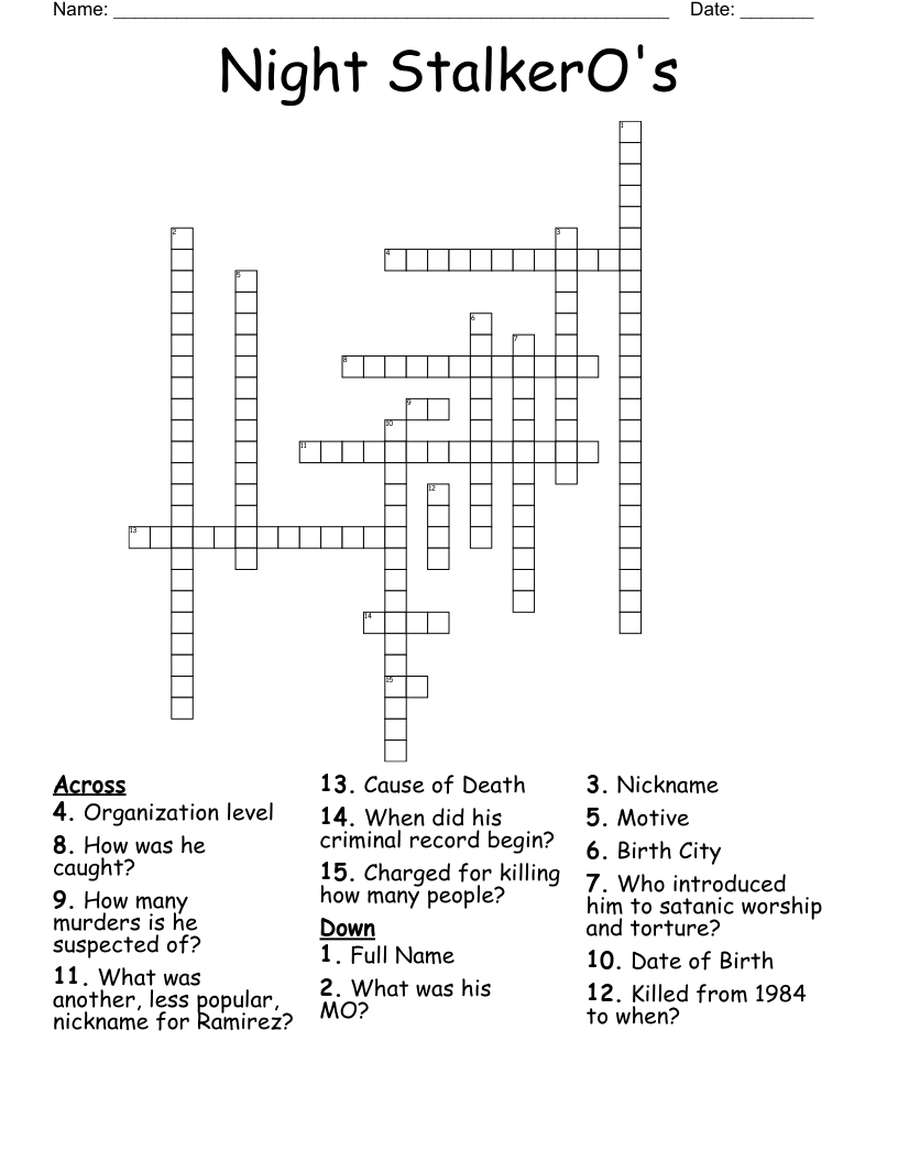 Night StalkerO's Crossword