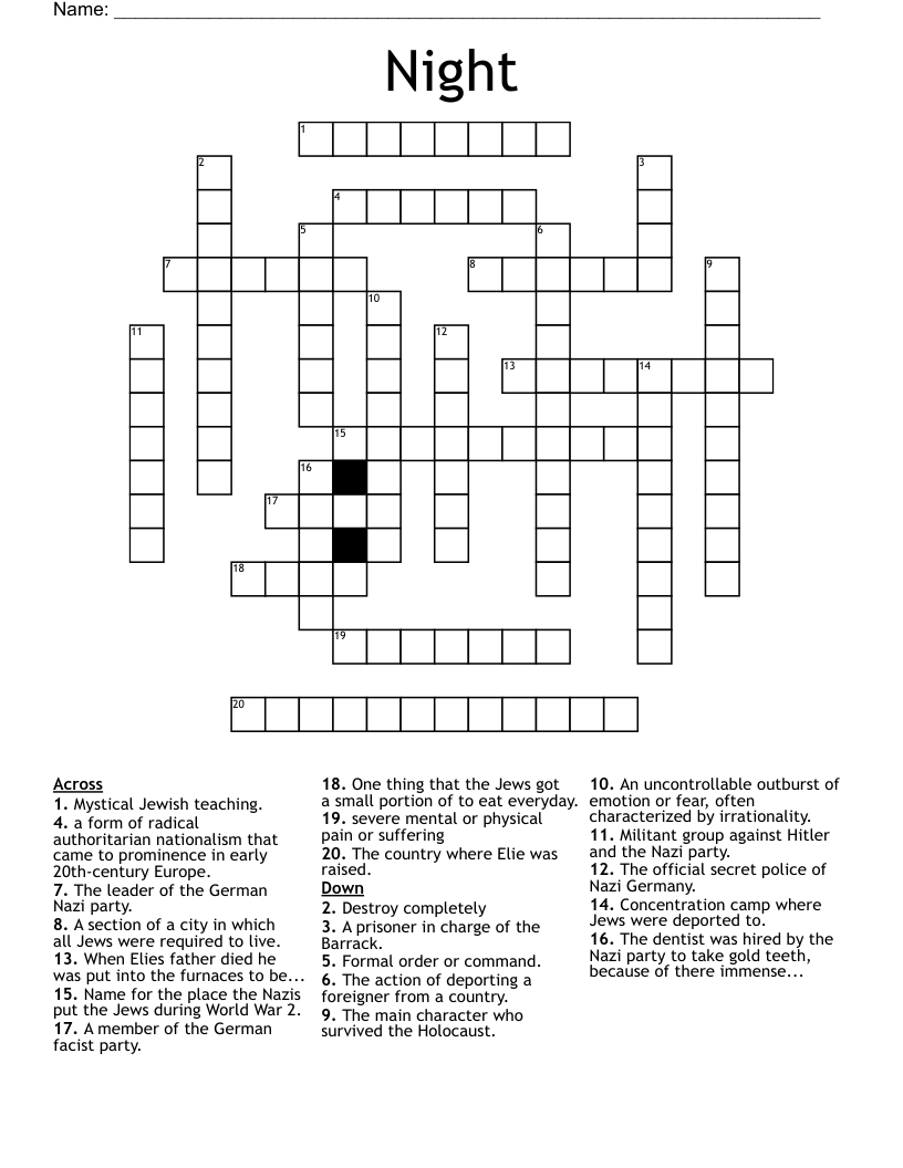 Night  Crossword